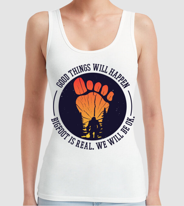 Bigfoot is real model alb pe tricou