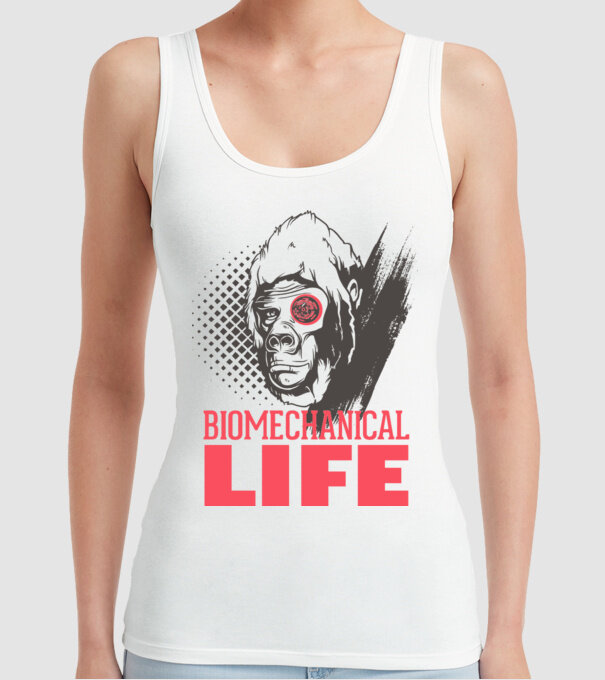 Biomechanical Life 2 model alb pe tricou