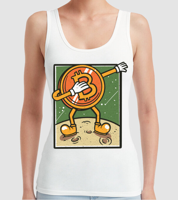 Bitcoin DAB model alb pe tricou