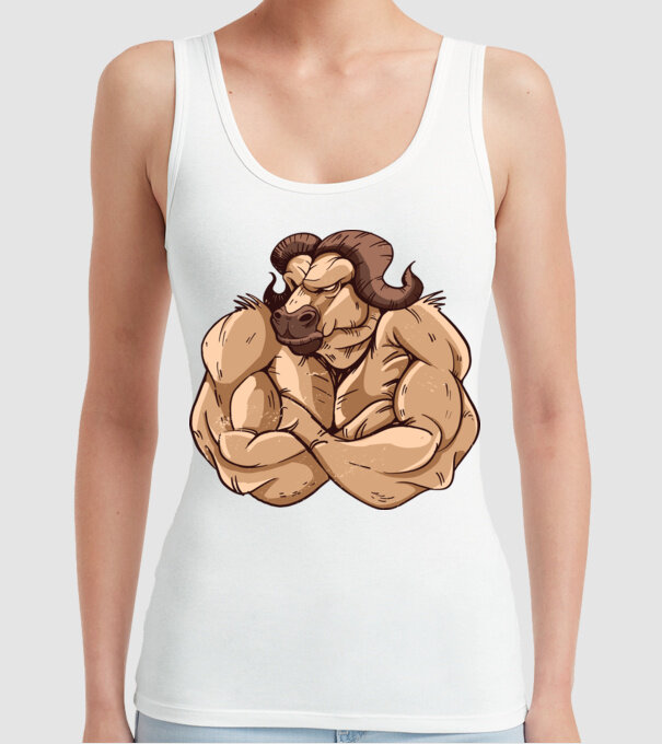Puternic ca un bivol model alb pe tricou