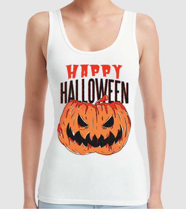 Happy Halloween Pumpkin model alb pe tricou