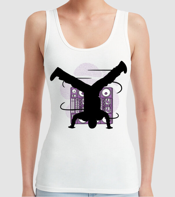Dansator Break model alb pe tricou