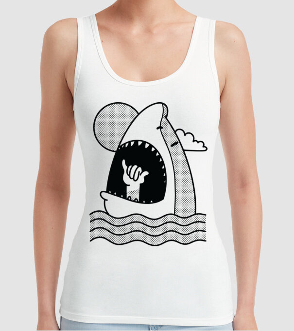 Rechin Aloha model alb pe tricou