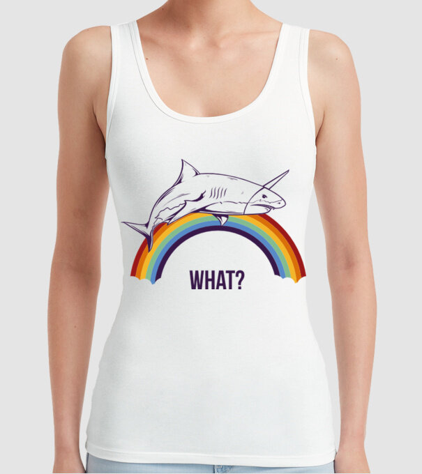 Rechin unicorn model alb pe tricou