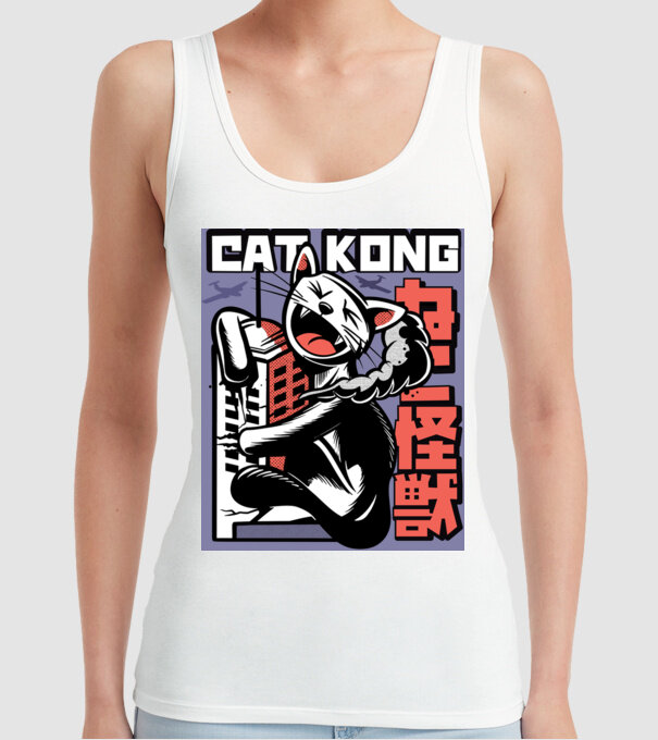 Cat Kong model alb pe tricou