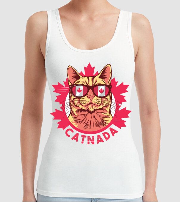 Catnada model alb pe tricou