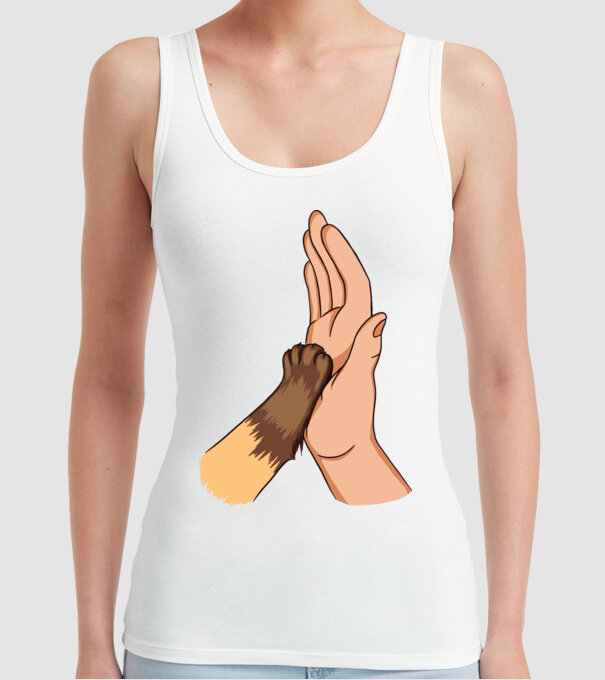 Labă de Pisică model alb pe tricou
