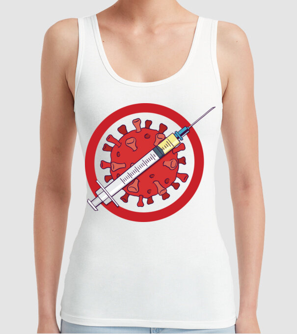 Vaccin virus (?) model alb pe tricou