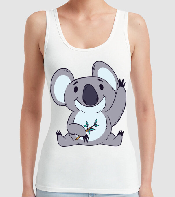 Koala drăguț model alb pe tricou