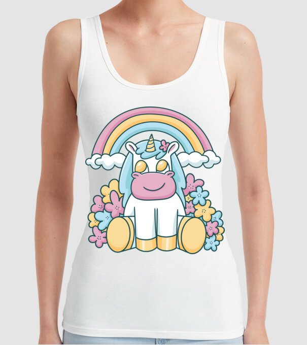 Unicorn drăguț model alb pe tricou