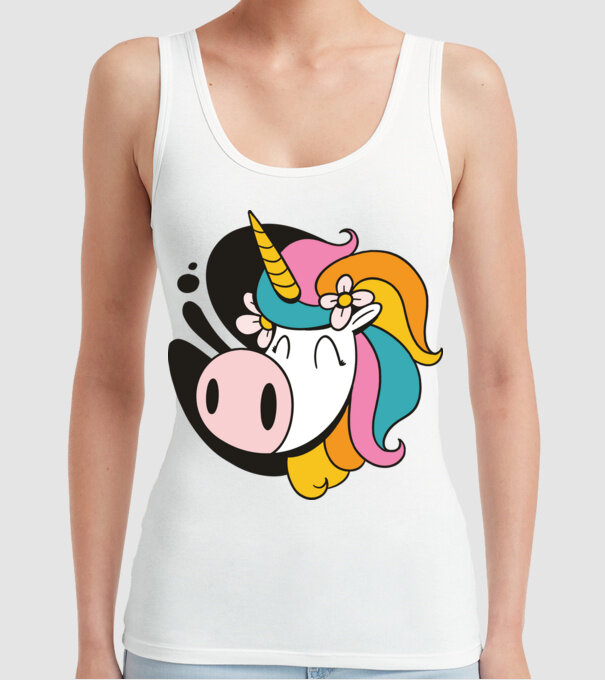 Unicorn drăguț model alb pe tricou