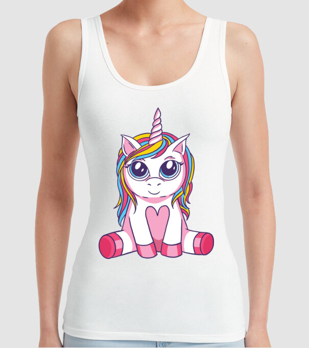 Unicorn drăguț model alb pe tricou