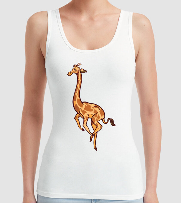 Girafă drăguță model alb pe tricou