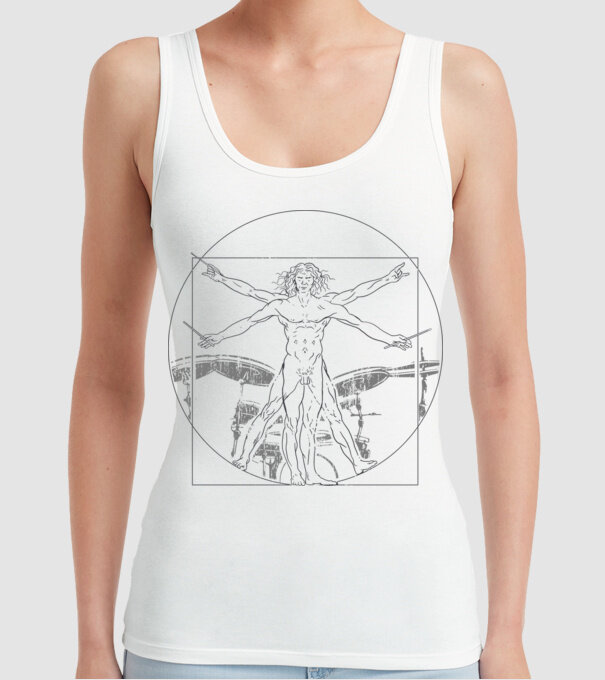 Da Vinci tobe model alb pe tricou