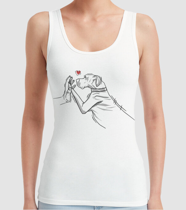 Dog danez bate palma model alb pe tricou