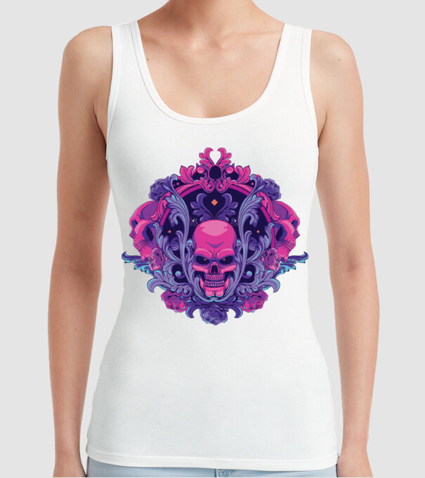 Cranii Dark Skull model alb pe tricou