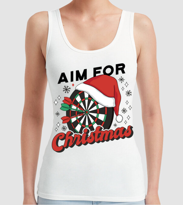 Darts Crăciun model alb pe tricou