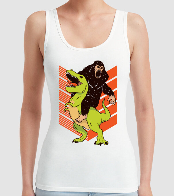 Dinozaur Yeti model alb pe tricou