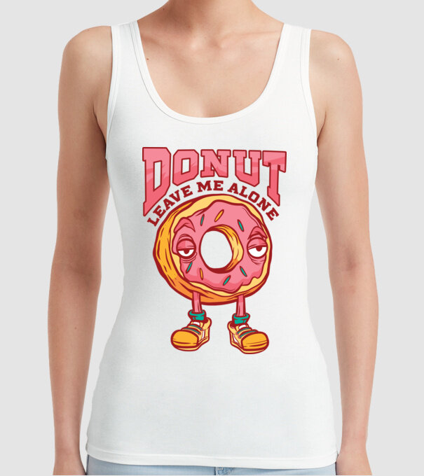 Donut leave me alone model alb pe tricou