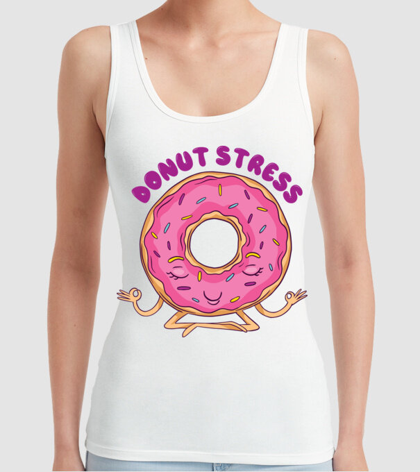 Donut Stress Gogoașă model alb pe tricou