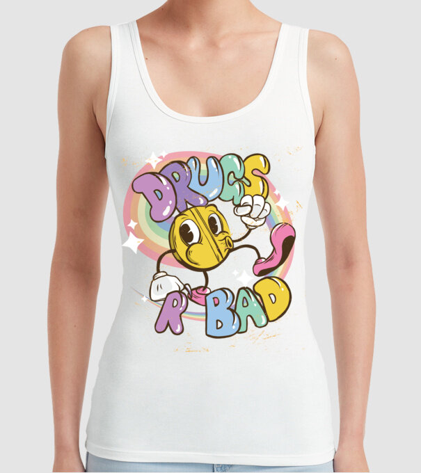 Drugs are Bad - Drogurile sunt rele pentru prevenire model alb pe tricou