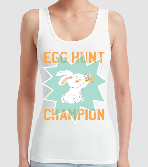 Egg Hunt Champion Campion la vânătoare de ouă model alb pe tricou