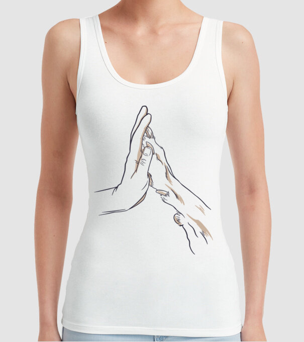 Prietenia câine om model alb pe tricou
