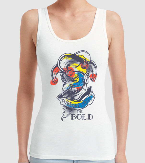 Fortune favours the Bold model alb pe tricou