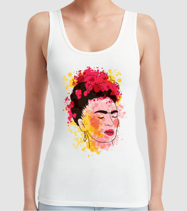 Frida Kahlo model alb pe tricou