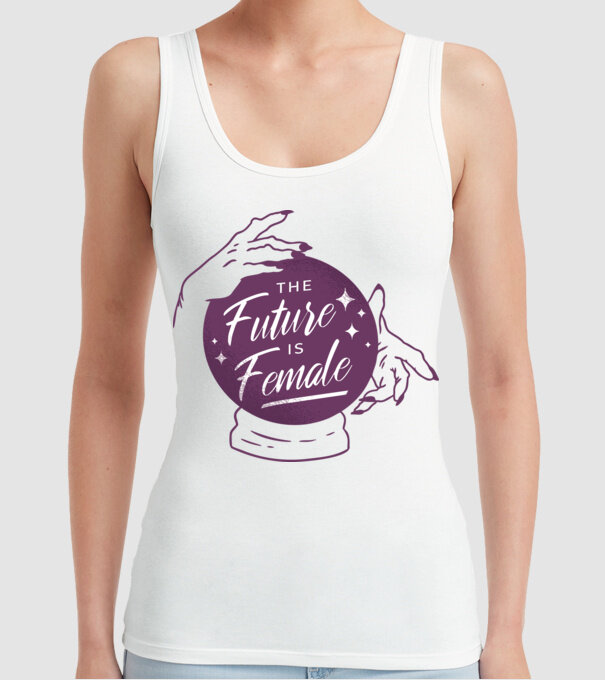 Future is Female Ziua Femeii model alb pe tricou