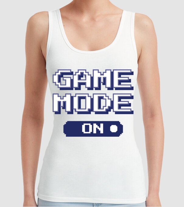 Game mode on Gamer pixel model alb pe tricou
