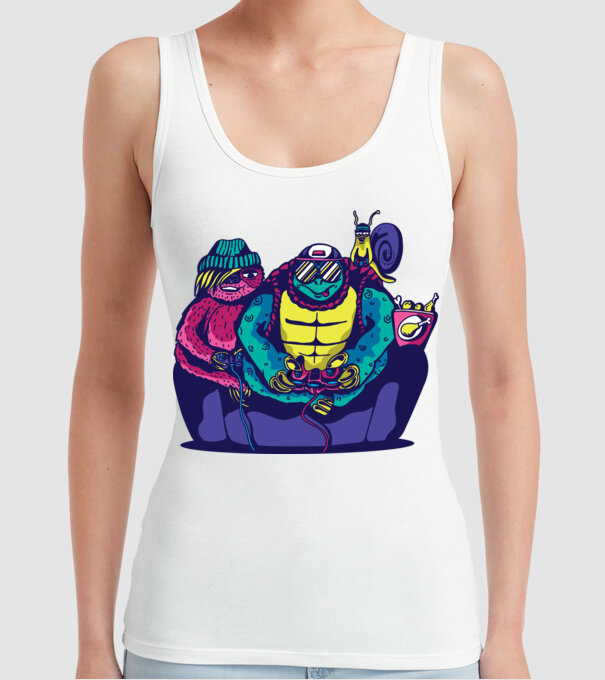 Animale Gamer model alb pe tricou