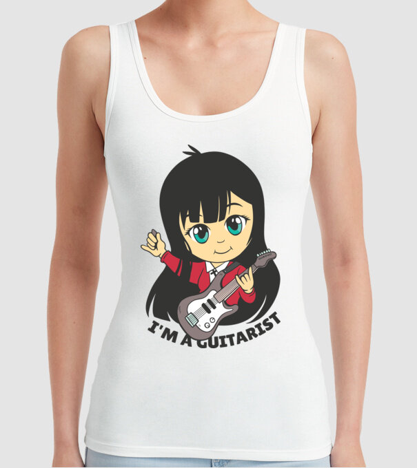 Sunt chitarist fată model alb pe tricou