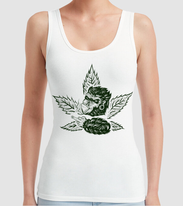 GORILĂ cannabis model alb pe tricou