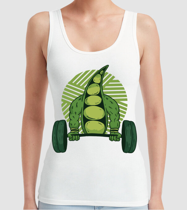 Mazăre musculoasă model alb pe tricou