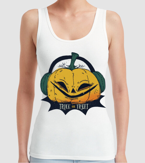 Dovleac Halloween model alb pe tricou