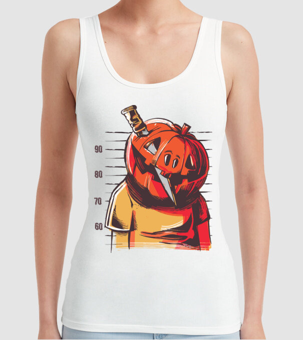 Halloween cap de dovleac închisoare model alb pe tricou