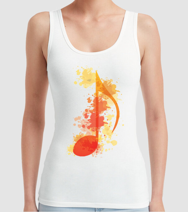 Notă muzicală model alb pe tricou