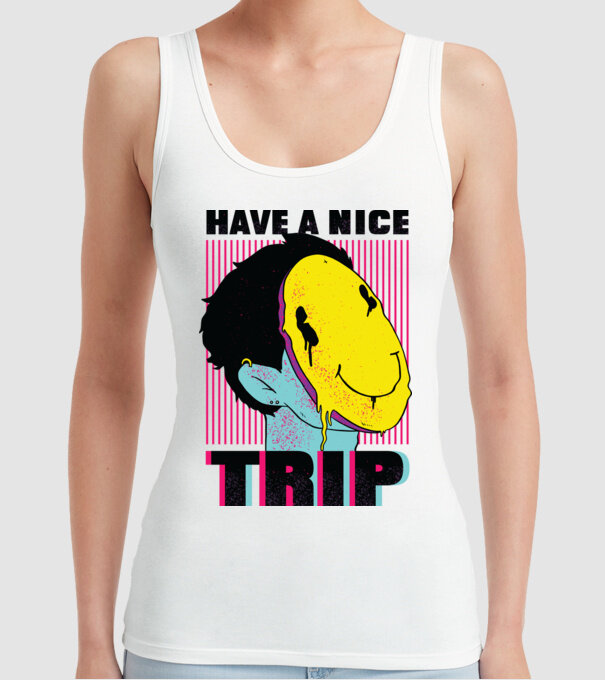 Have a nice Trip model alb pe tricou