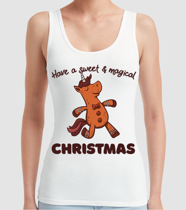 Have a sweet and magical Christmas model alb pe tricou