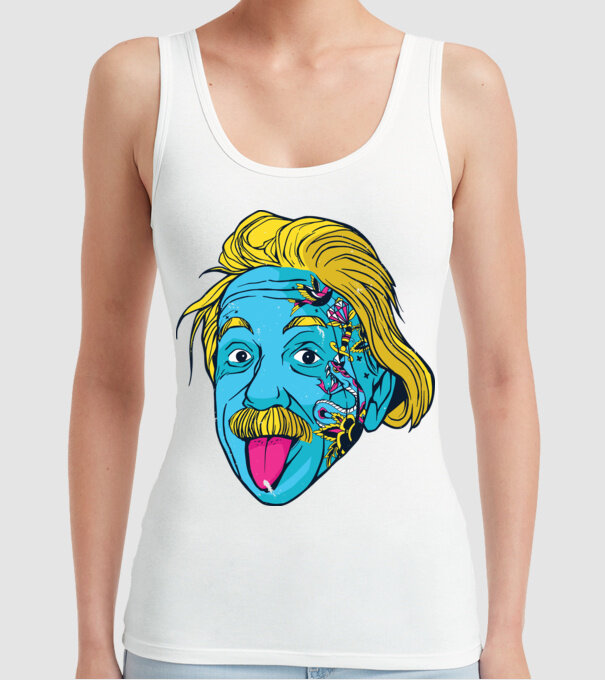 Hippy Albert Einstein model alb pe tricou