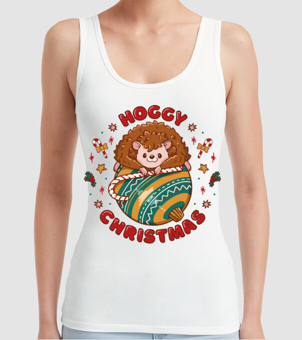 Hoggy Christmas Crăciun cu Arici model alb pe tricou
