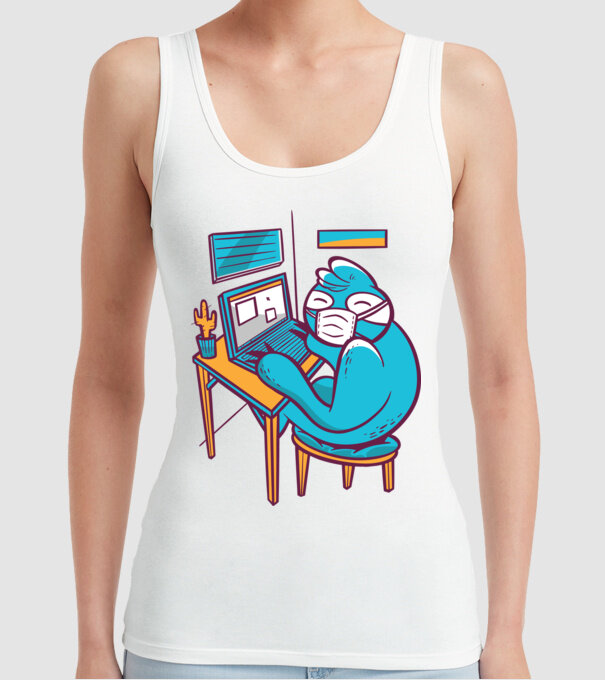 Leneș Home Office model alb pe tricou