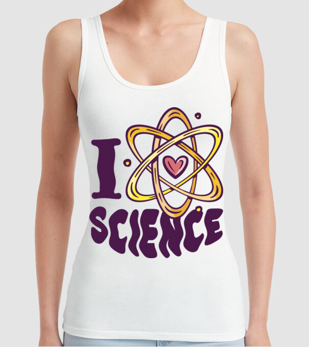 I Love Science știință model alb pe tricou