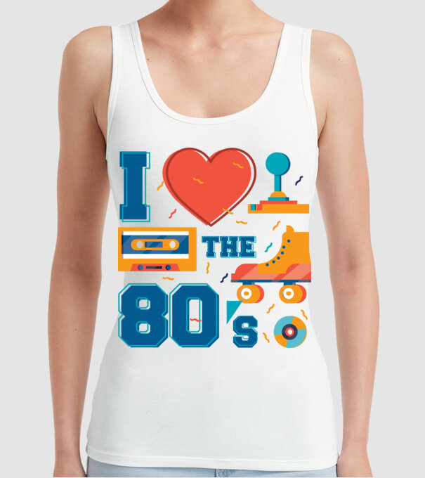 'I love the 80s - Iubesc anii ''80' model alb pe tricou