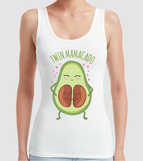Gemeni Mamacado model alb pe tricou
