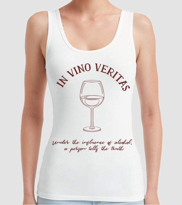 In Vino Veritas - Adevărul este în vin model alb pe tricou