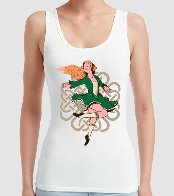 Femeile Dansatoare irlandeză model alb pe tricou