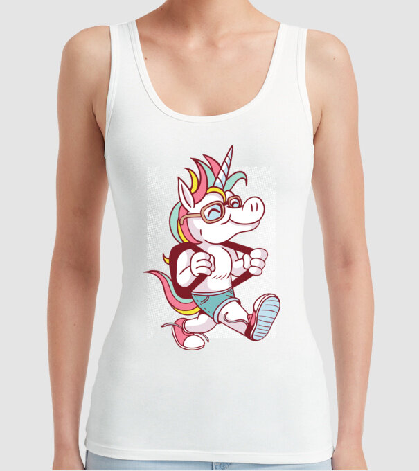 Unicorn școlar model alb pe tricou