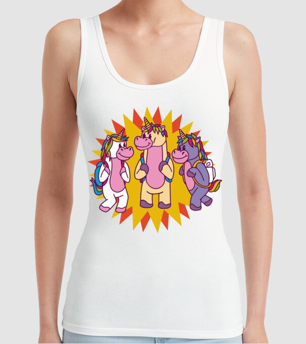 Unicorni școlari model alb pe tricou